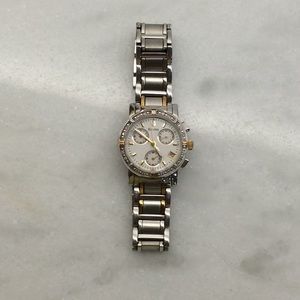 Bulova silver with gold accents watch